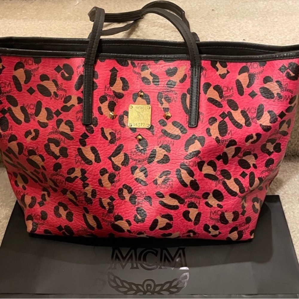 Hot pink MCM Neverfull Purse Leopard Authentic Cheetah